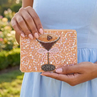 Espresso Martini Sequin Beaded Coin Purse