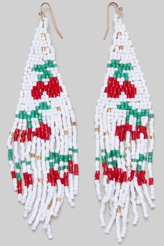 Beaded Cherry Earrings–FINAL SALE - Sincerely Betty