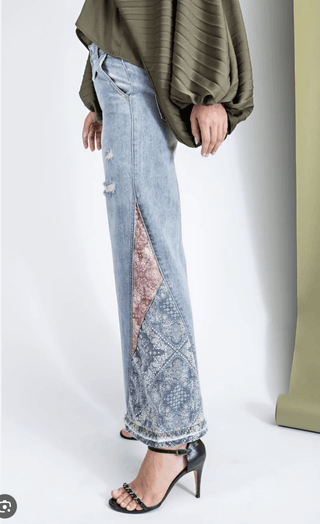 Bell Bottom Patchwork Jeans - FINAL SALE - Sincerely Betty