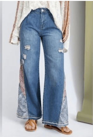 Bell Bottom Patchwork Jeans - FINAL SALE - Sincerely Betty
