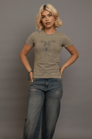 Betty Boop Fitted Washed Graphic Tee - Sincerely Betty