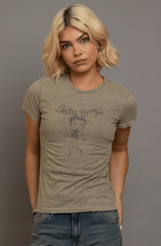 Betty Boop Fitted Washed Graphic Tee - Sincerely Betty