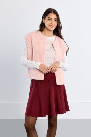 Pleated Knit Skater Skirt