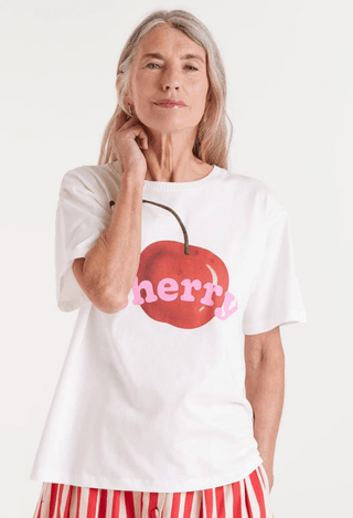 Big Cherry Print Graphic Tee - Sincerely Betty