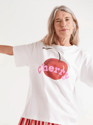 Big Cherry Print Graphic Tee - Sincerely Betty