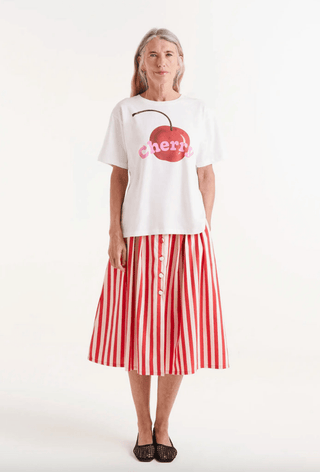 Big Cherry Print Graphic Tee - Sincerely Betty