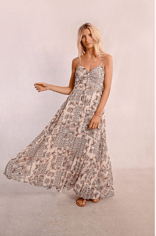 Boho Butterfly Print Maxi Dress - Sincerely Betty