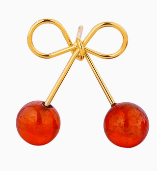 Bow Cherry Post Earrings - FINAL SALE - Sincerely Betty
