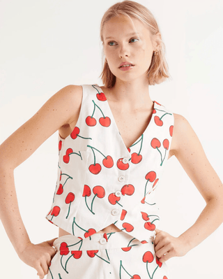 Cherry Print Vest Top - Sincerely Betty