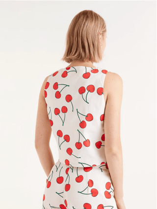 Cherry Print Vest Top - Sincerely Betty