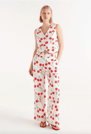 Cherry Print Vest Top - Sincerely Betty