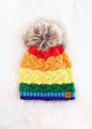 Classic Rainbow Pom Hat - Sincerely Betty