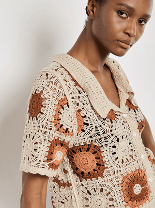Collared Crochet Cardigan - Sincerely Betty