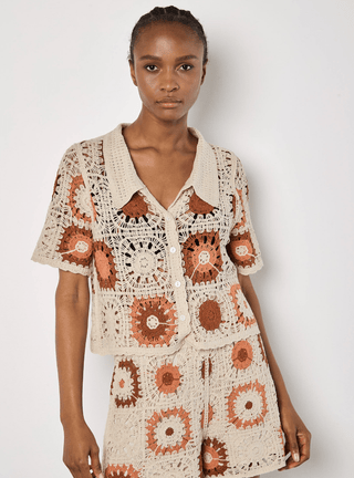 Collared Crochet Cardigan - Sincerely Betty