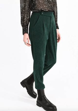 Corduroy Pleated Crop Pants - FINAL SALE - Sincerely Betty