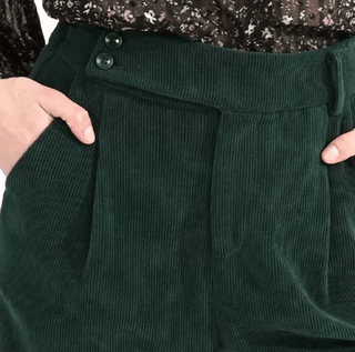 Corduroy Pleated Crop Pants - FINAL SALE - Sincerely Betty