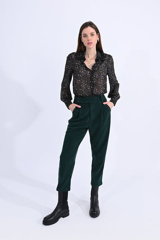 Corduroy Pleated Crop Pants - FINAL SALE - Sincerely Betty