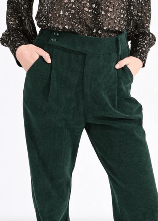 Corduroy Pleated Crop Pants - FINAL SALE - Sincerely Betty