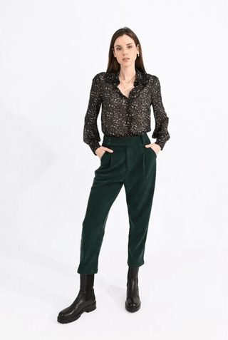 Corduroy Pleated Crop Pants - FINAL SALE - Sincerely Betty