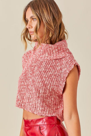 Cropped Sleeveless Turtleneck Knit Top - Sincerely Betty