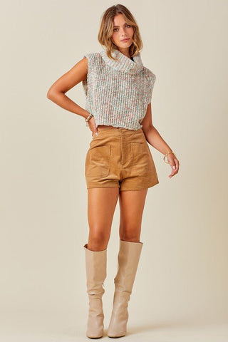 Cropped Sleeveless Turtleneck Knit Top - Sincerely Betty