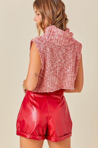Cropped Sleeveless Turtleneck Knit Top - Sincerely Betty