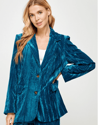 Crushed Velvet Blazer - FINAL SALE - Sincerely Betty