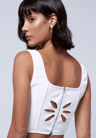 Daisy Cutout Corset Crop Top - FINAL SALE - Sincerely Betty