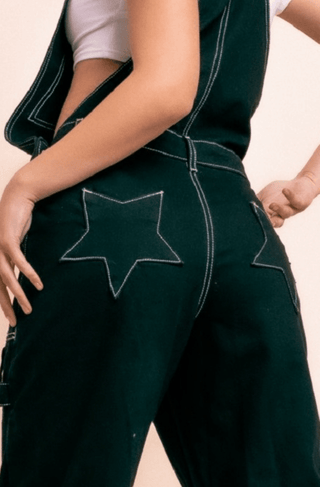 Denim Overalls in Black - Sincerely Betty