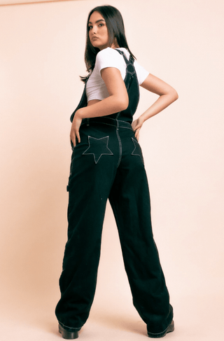 Denim Overalls in Black - Sincerely Betty