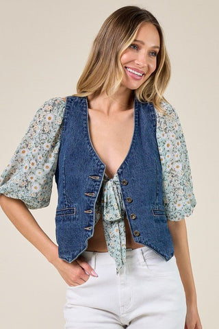 Denim Structured Vest - FINALSALE - Sincerely Betty