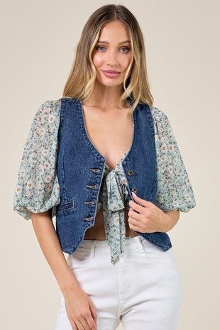 Denim Structured Vest - FINALSALE - Sincerely Betty