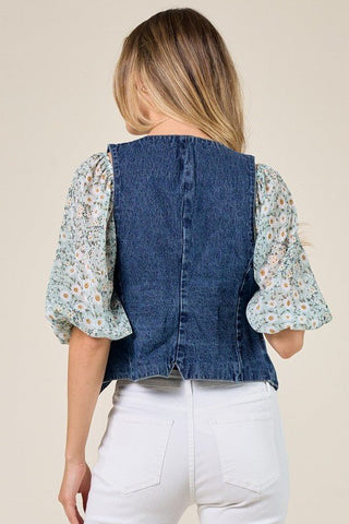 Denim Structured Vest - FINALSALE - Sincerely Betty