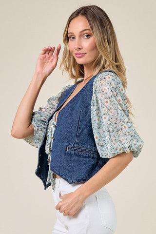 Denim Structured Vest - FINALSALE - Sincerely Betty