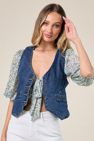 Denim Structured Vest - FINALSALE - Sincerely Betty