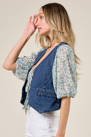 Denim Structured Vest - FINALSALE - Sincerely Betty