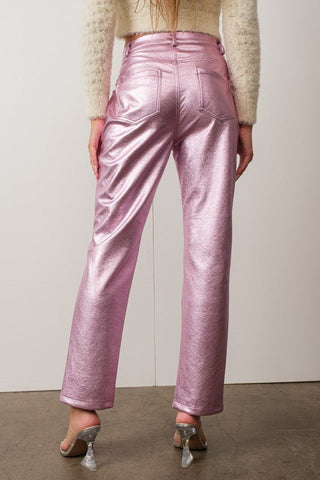 Faux Leather Metallic Pants - FINAL SALE - Sincerely Betty