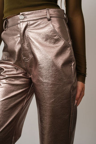 Faux Leather Metallic Pants - FINAL SALE - Sincerely Betty
