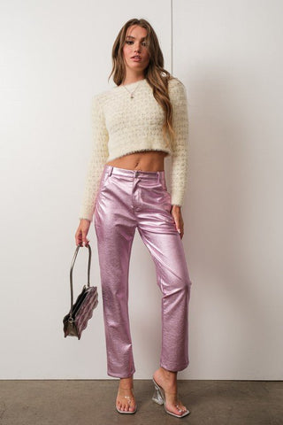 Faux Leather Metallic Pants - FINAL SALE - Sincerely Betty