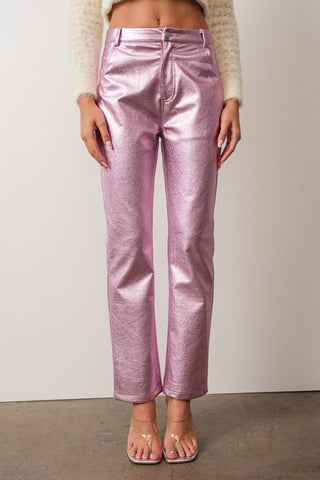 Faux Leather Metallic Pants - FINAL SALE - Sincerely Betty