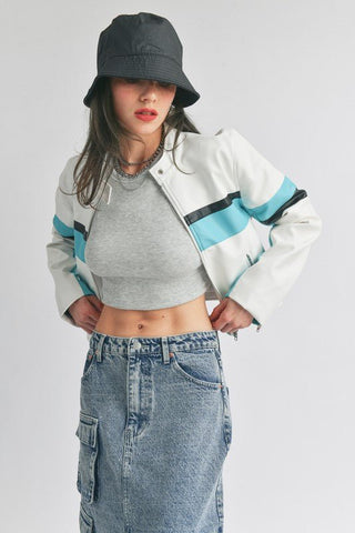 Faux Leather Racer Moto Jacket - Sincerely Betty