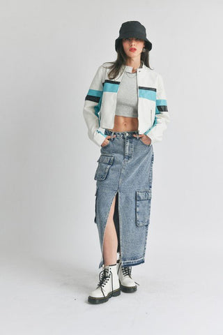 Faux Leather Racer Moto Jacket - Sincerely Betty