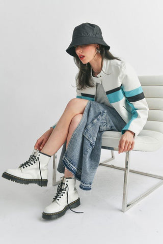 Faux Leather Racer Moto Jacket - Sincerely Betty
