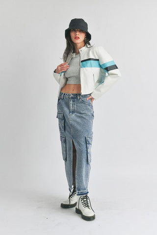 Faux Leather Racer Moto Jacket - Sincerely Betty