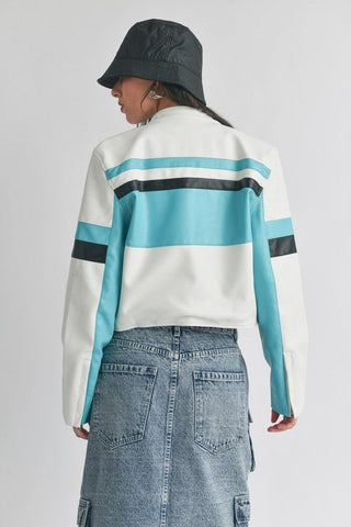 Faux Leather Racer Moto Jacket - Sincerely Betty