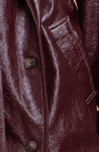 Faux Leather Trench Coat - Sincerely Betty