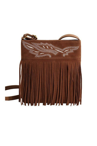 Faux Suede Vintage Fringe Shoulder Bag - Sincerely Betty