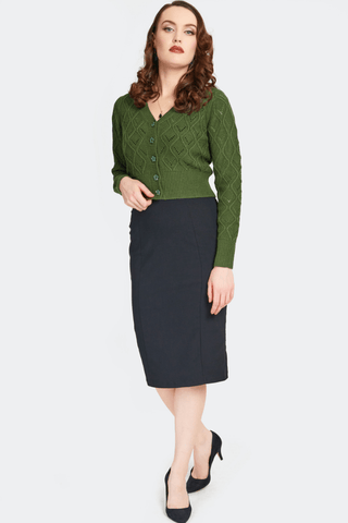 Flower Button Cropped Cardigan - FINAL SALE - Sincerely Betty
