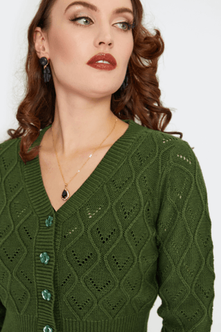 Flower Button Cropped Cardigan - FINAL SALE - Sincerely Betty