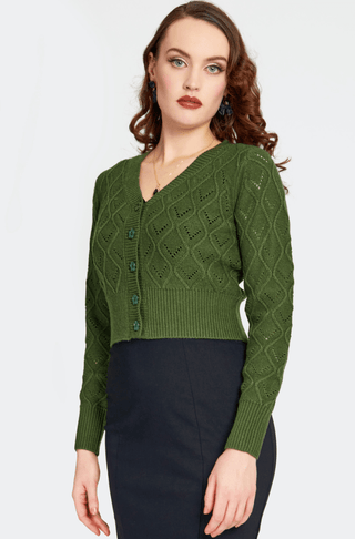 Flower Button Cropped Cardigan - FINAL SALE - Sincerely Betty